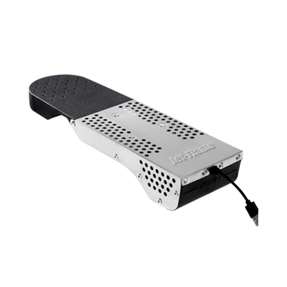 The Jet-Flame wood cookstove accessory, a compact device designed to improve combustion by blowing powerful jets of air into the fire.