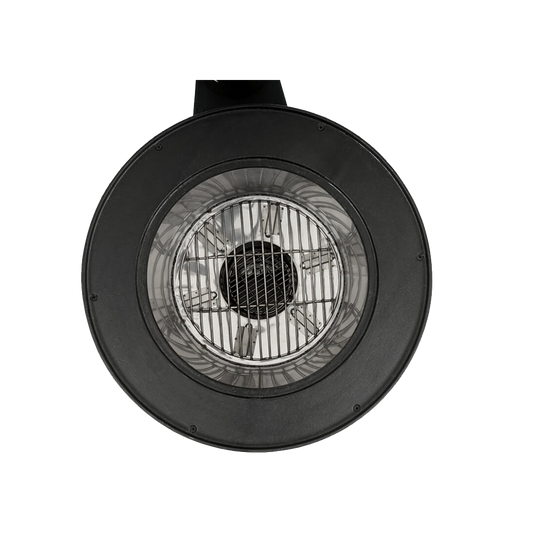 Top-down view of the M55-1 rocket stove, highlighting the high-efficiency cast iron cooking surface and chimney integration.