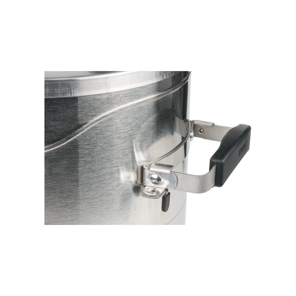 Detail of the F-28's retractable, foldable handle designed to minimize product storage space.
