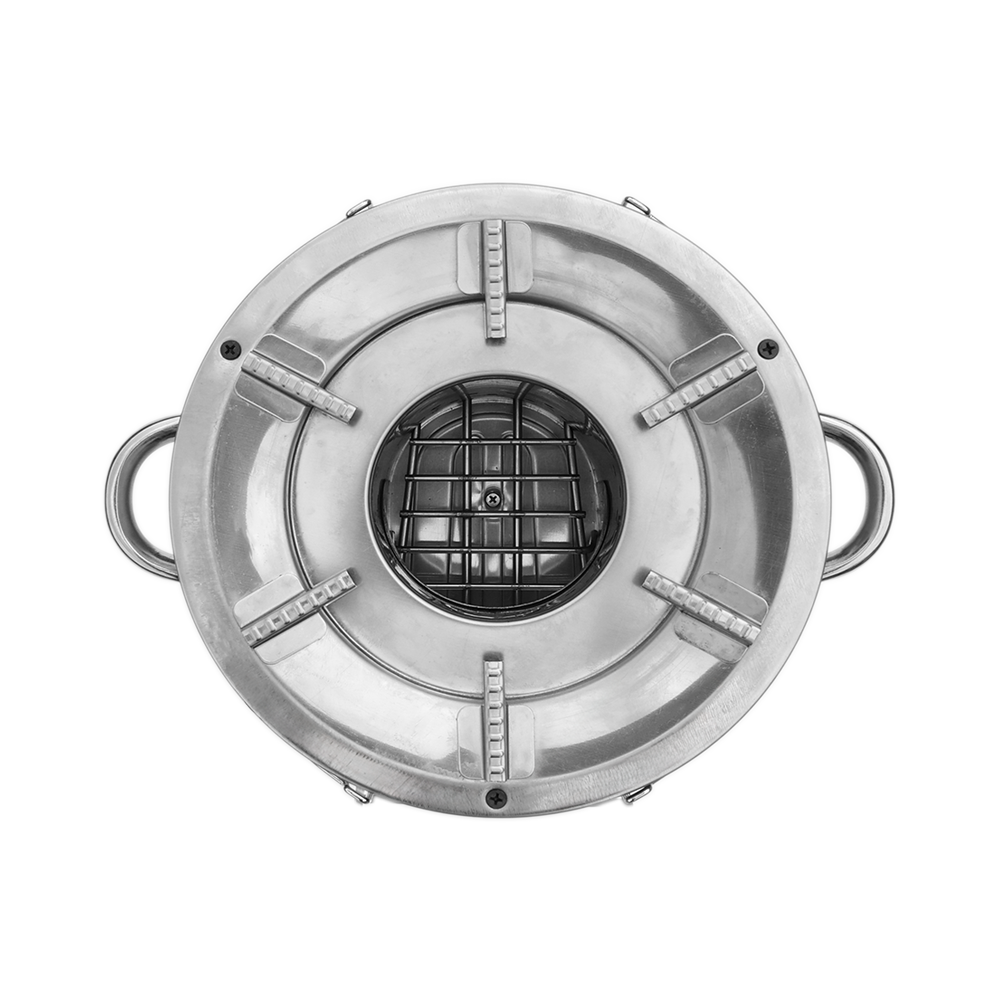 Top-down view of the S26-11E burner surface, which achieves 54% thermal efficiency (with pot skirt) and meets Tier 4 efficiency standards.